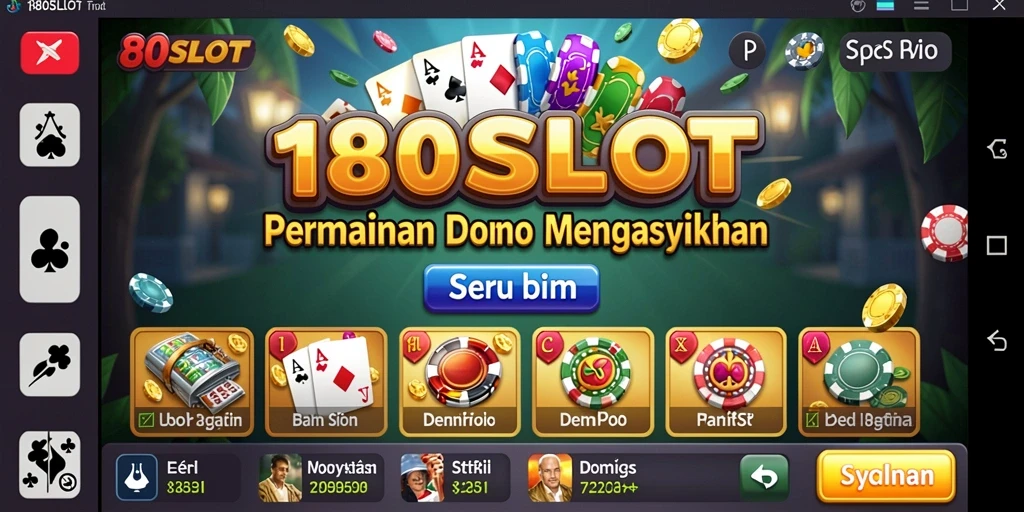 Tampilan utama gameplay Domino di 180SLOT yang penuh warna.