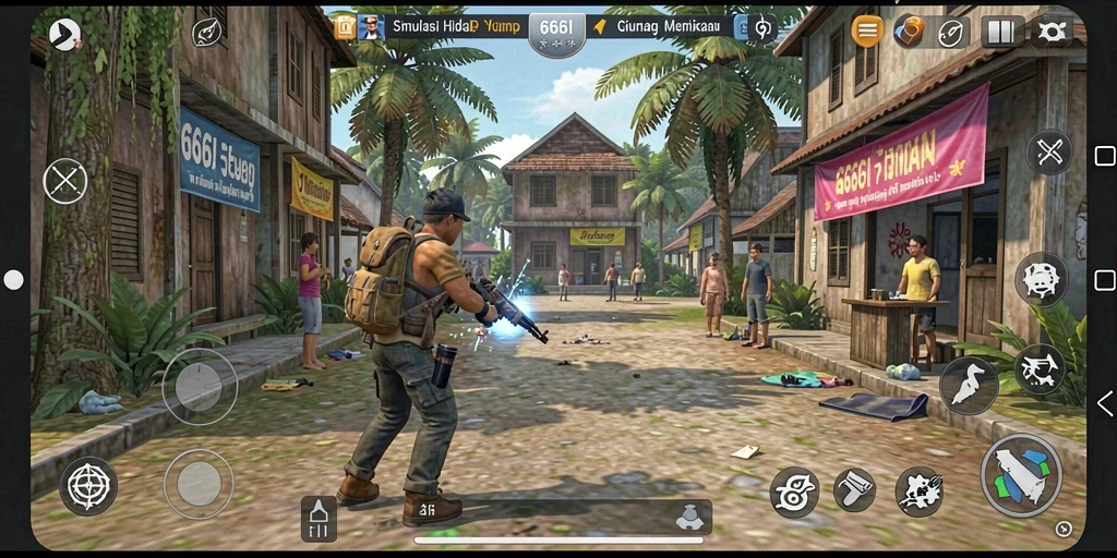 Tangkapan layar gameplay 666I menunjukkan interaksi karakter yang mendetail.