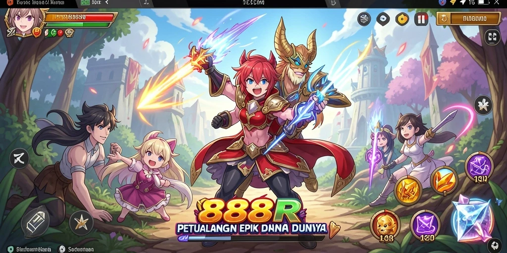 Tampilan gameplay 888R dengan karakter Anime yang menawan.