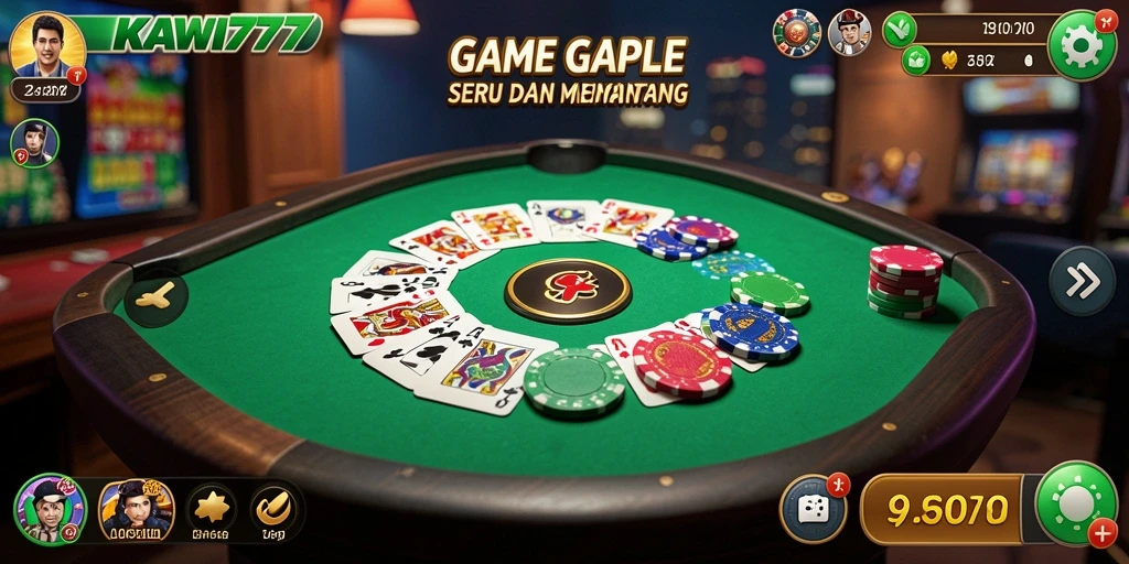 Tampilan gameplay Gaple yang seru di KAWI777.