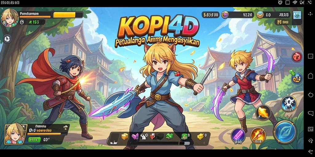 Tampilan gameplay seru dalam KOPI4D dengan karakter anime yang menarik.
