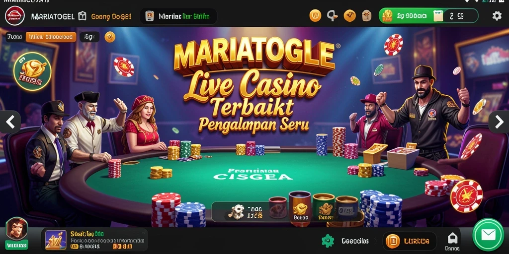 Screenshot utama MARIATOGEL menampilkan dealer langsung dan variasi permainan Live Casino.