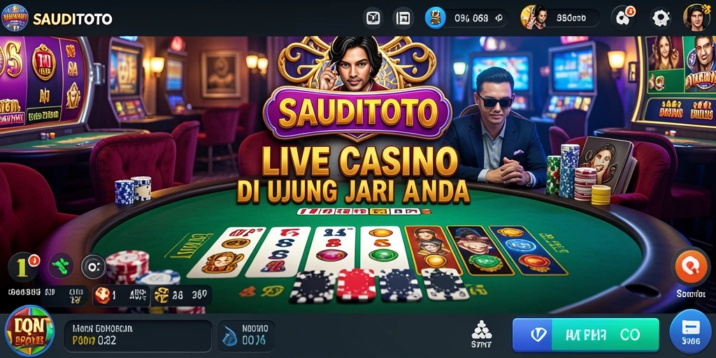 Tampilan gameplay SAUDITOTO dengan dealer profesional di Live Casino.