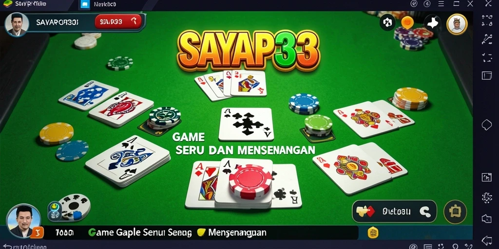 Screenshot utama SAYAP33 menampilkan aksi bermain Gaple yang seru.