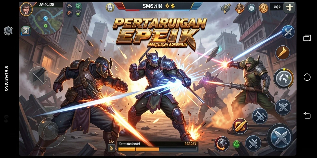 Screenshot menunjukkan aksi mendebarkan dalam SM605.