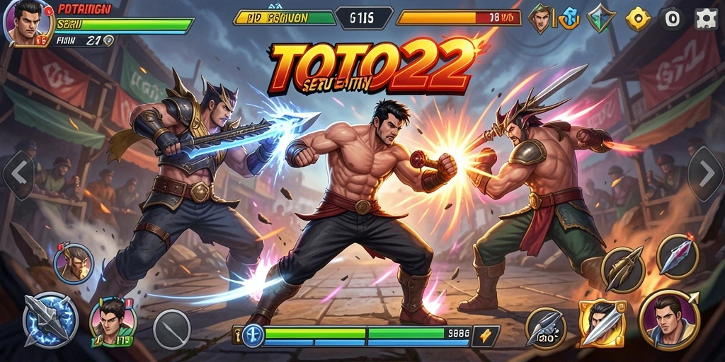Screenshot TOTO22 menampilkan pertarungan seru antar karakter dengan efek visual yang memukau.